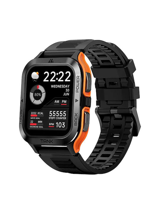 Kospet Tank M2 Aluminium Smartwatch με Παλμογράφο (Πορτοκαλί)