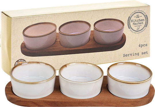 Excellent Houseware Keramik Ordnungshüter 3 Schlitze mit Basis Beige 1Stück