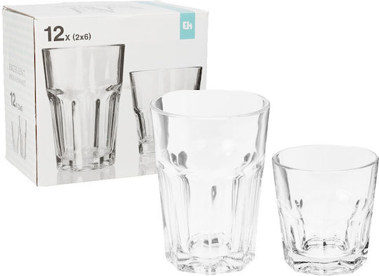Excellent Houseware Σετ Ποτήρια Νερού από Γυαλί 250ml 12τμχ