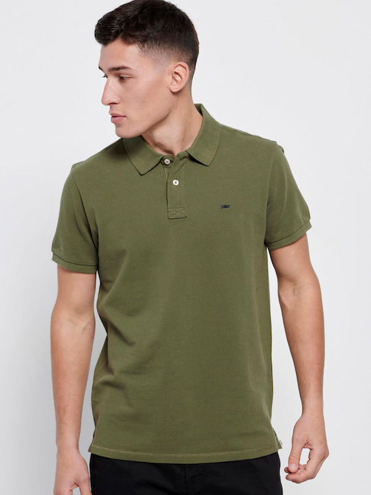 Funky Buddha Men's Short Sleeve Blouse Polo Khaki