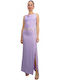 Sommer Maxi Abendkleid Drapierung mit Tränen Lila Rose