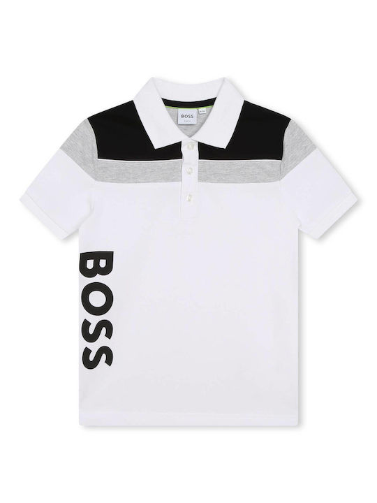 Hugo Boss Παιδικό Καλοκαιρινό Polo Κοντομάνικο Λευκό