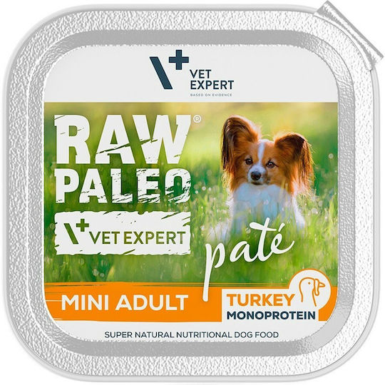 VetExpert Raw Paleo Wet Food Dogs in Trays with Turkey Grain-Free & Gluten-Free 150gr