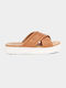 Ugg Australia Flatforms Leather Crossover Women's Sandals Brown