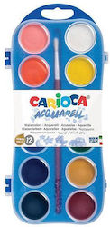Carioca Acquarell Σετ Νερομπογιές με Πινέλο με πινέλο 12 Χρωμάτων