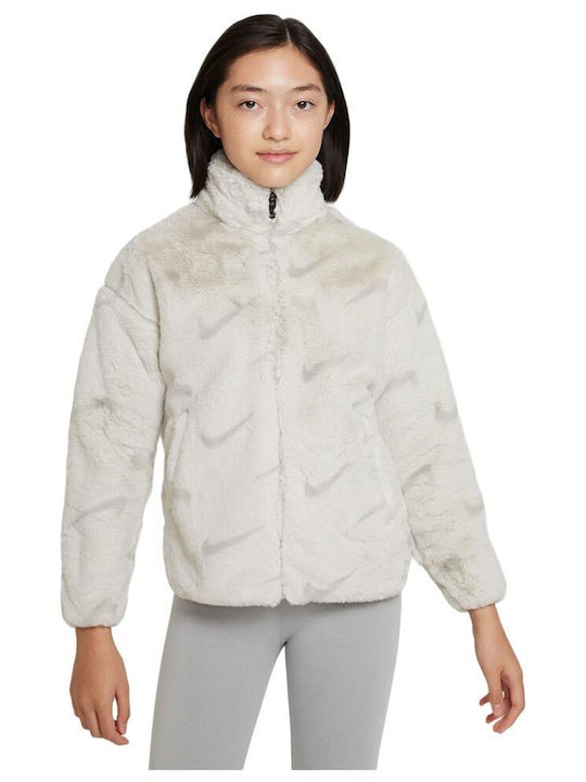 Kids' Sports Jacket Short with Hood White Sportswear