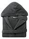 Kentia Riley Hooded Bathrobe 24 Dark Grey 400gr/m²