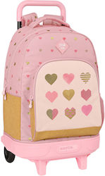 Safta Elementary School Trolley Bag Pink L33xW22xH45cm