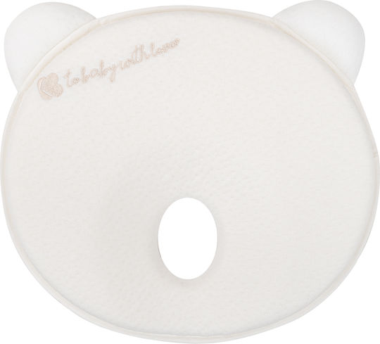 Kikka Boo Βρεφικό Μαξιλάρι Πλαγιοκεφαλίας Memory Foam Ergonomic Bear Λευκό 34x28εκ.