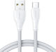 Joyroom S-UC027A9 Braided USB 2.0 Cable USB-C male - USB-A Λευκό 2m