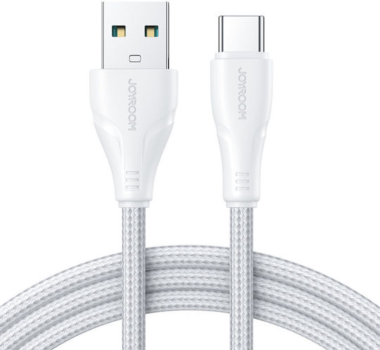 Joyroom S-UC027A11 Braided USB 2.0 Cable USB-C male - USB-A Λευκό 0.25m