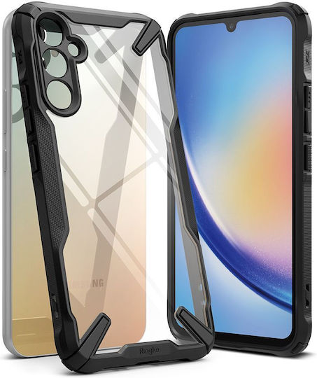 Ringke Fusion-X Back Cover Plastic 2mm with Strap Black (Galaxy A34)