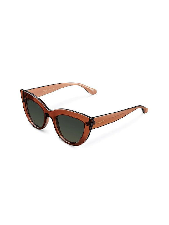 Meller Karoo Women's Sunglasses with Wood Olive Plastic Frame and Green Polarized Lens KA-WOODOLI