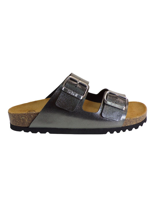 Scholl Anatomic Leather Women's Sandals Silver