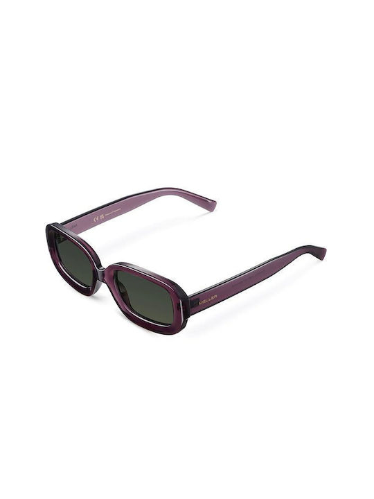 Meller Dashi Women's Sunglasses with Grape Olive Plastic Frame and Green Polarized Lens D-GRAPEOLI