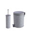 TnS -1 Metallic Toilet Brush and Bin Set 5lt Gray