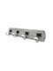 ArteLibre Wooden Wall Hanger 4 Hooks Gray 60x12x1.3cm