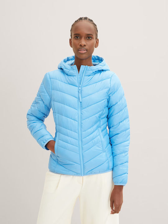 Tom Tailor Kurz Damen Puffer Jacke für Winter Hellblau 1035807
