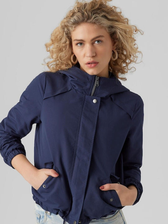 Vero Moda 10278214 Women's Short Lifestyle Jacket for Spring or Autumn Navy Blue