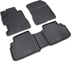 Novline Set of Front and Rear Mats Tray Type 4pcs from Rubber for Honda Civic 4D 2006+ Black