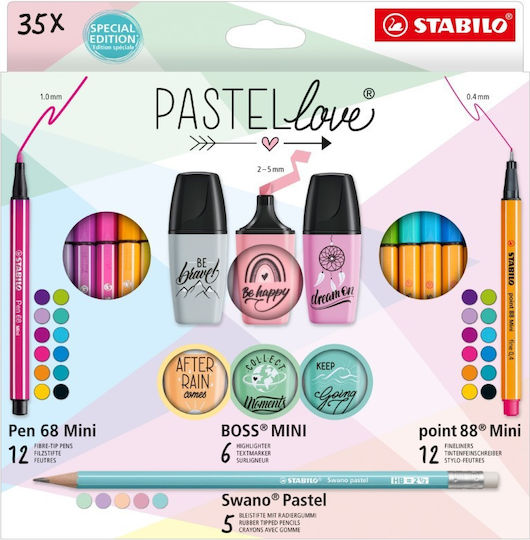 Stabilo Pastellove Markere de Proiectare 1.4mm Multicolor 35buc