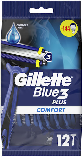 Gillette Blue 3 Plus Comfort Razoare de unică folosință cu 3 lame și bandă lubrifiantă 12buc