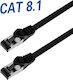 Transmedia S/FTP Cat.8.1 Καλώδιο Δικτύου Ethernet 0.5m Μαύρο