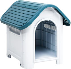 vidaXL Outdoor Plastic Dog House Blue 59x75x66cm