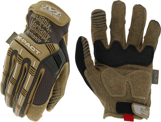Mechanix Wear M Pact Brown MD Gloves for Work Brown Synthetic Leather 1pcs