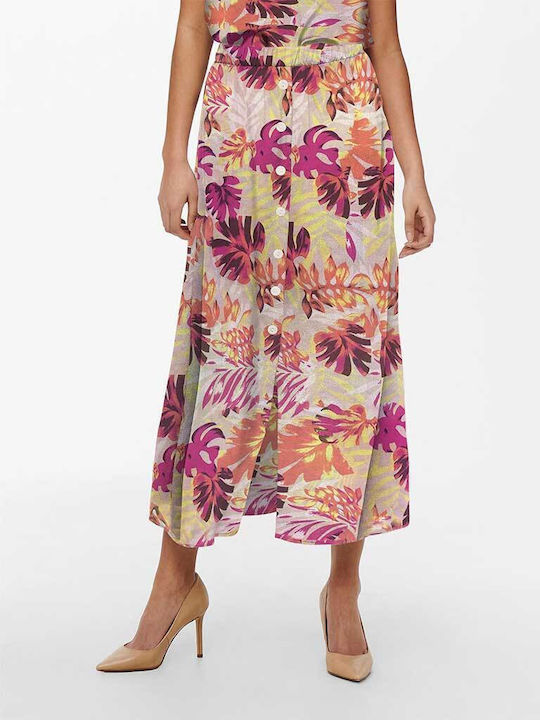 Only Midi Fustă Floral Violet