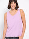 Funky Buddha Damen Sportliche Bluse Ärmellos Lavender