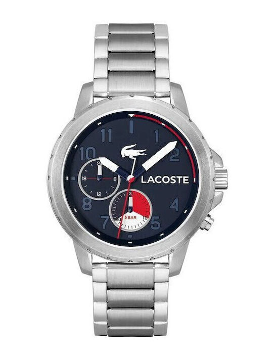 Lacoste Endurance Men's Watch 44mm Chronograph Battery with Silver Metal Bracelet