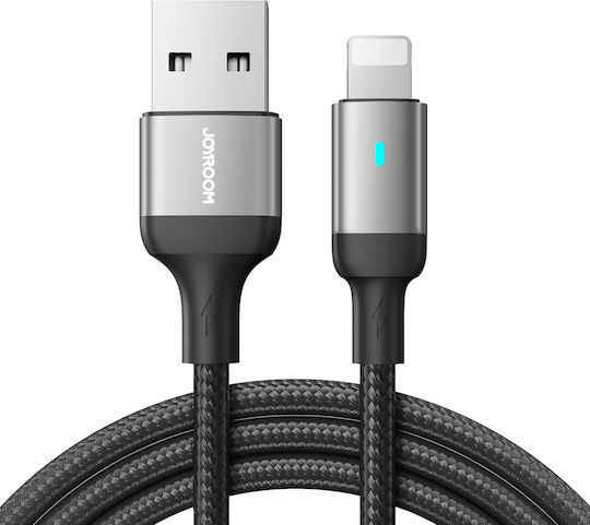 Joyroom S-UL012A10 Braided USB-A la Cablu Lightning Negru 3m