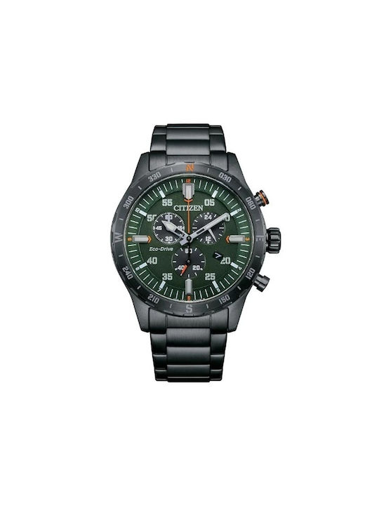 Citizen Uhr Chronograph Eco - Antrieb mit Schwarz Metallarmband