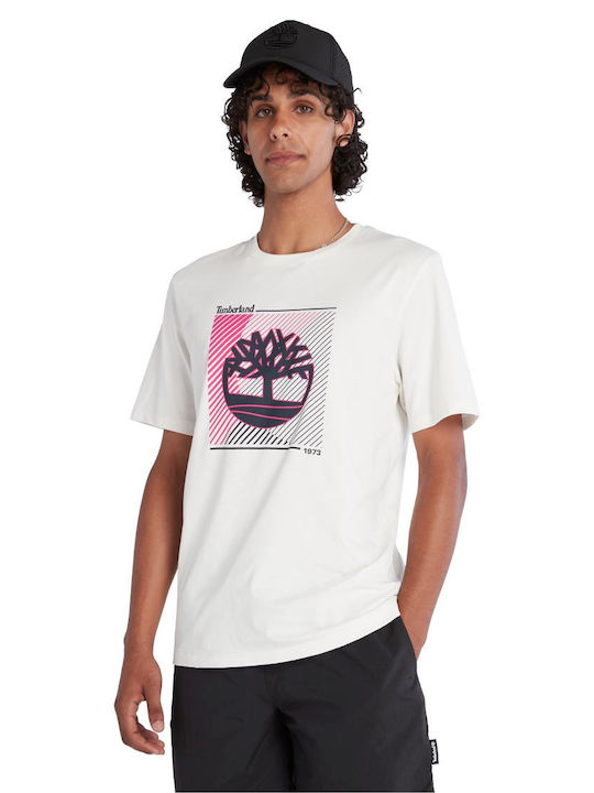 Timberland Ανδρικό T-shirt Μπεζ με Λογότυπο