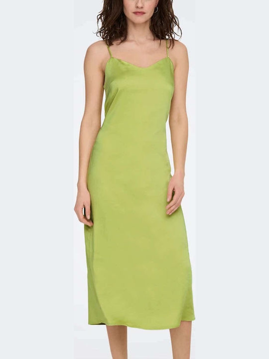 Only Summer Midi Evening Dress Slip Dress Satin...