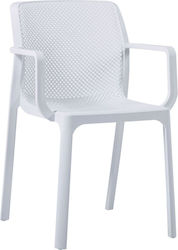 Καρέκλα Εξωτερικού Χώρου Πολυπροπυλενίου Dorian Ε381,1 Λευκή 6τμχ 54x55x83εκ.