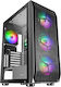 Mars Gaming MC-KX Gaming Midi Tower Computer Case with Side Window and RGB Lighting Black