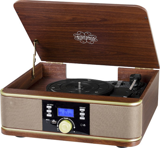 Trevi TT-1042 DAB 0T104230 Βαλιτσάκι Πικάπ με Προενίσχυση και Ενσωματωμένα Ηχεία Vintage