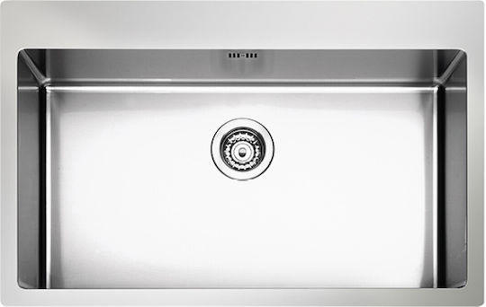 Apell Linear Plus Ένθετος Νεροχύτης Inox Σατινέ Μ75xΠ51cm Ασημί