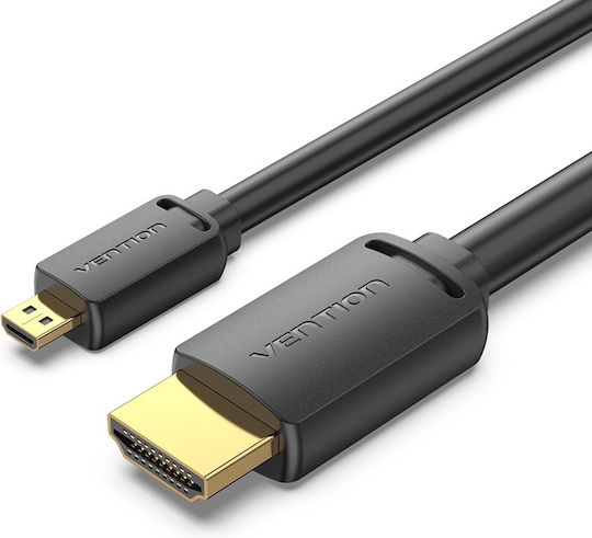 Vention HDMI 2.0 Premium High Speed 4K 60Hz HDR Cable Micro HDMI Male - HDMI Male 1m Black