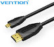 Vention HDMI 2.0 Premium High Speed 4K 60Hz HDR Cable Micro HDMI Male HDMI Male Length 1.5m Black