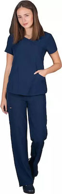 Alezi Femei Set Pantaloni și Bluza Medicală Albastru marin din Bumbac și Poliester