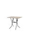 Collapse Table Kitchen Collapsible Wooden with Metal Frame 80x60x75cm