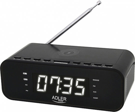 Adler AD 1192B Ceas Digital de Masă cu Alarmă, Radio și Încărcare Wireless AD 1192b