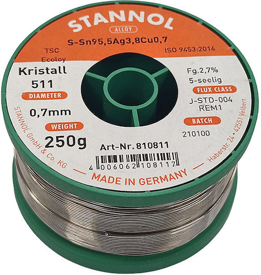 Stannol Soldering Wire 0.7mm 250pcs 511-810811