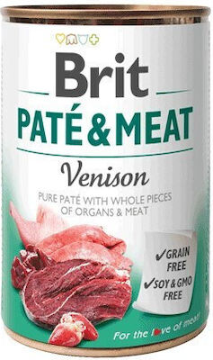 Brit Paté & Meat Umedă pentru Câini Câine cu Cerb fără Cereale în Conservă 1 x 400gr.