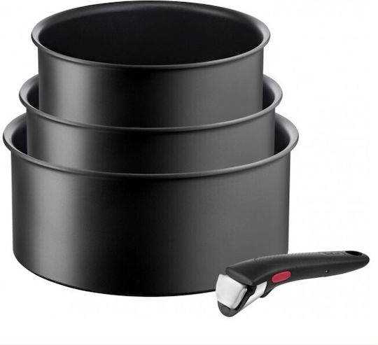Tefal Ingenio Ultimate Σετ Κατσαρόλες από Αλουμίνιο Μαύρα 4τμχ