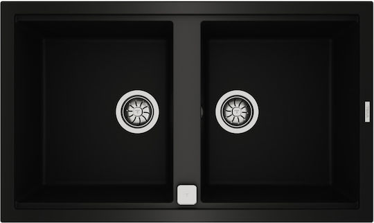 Teka Tegranite Nova 90 B-TG 2B 115260041 Drop-In Spüle aus Verbundgranulat B86xT51cm Schwarz