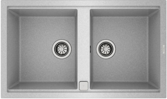 Teka Tegranite Nova 90 B-TG 2B 115260042 Drop-In Chiuvetă din Granit Sintetic L86xW51cm Piatră gri